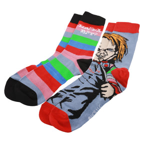 Child's Play Chucky and Tiffany Enamel Pins and Sock Bundle